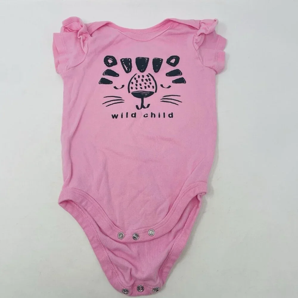 Members Mark Baby Girls 12 Months 5 Pack Animal Print/Floral Bodysuits Pink 2275
